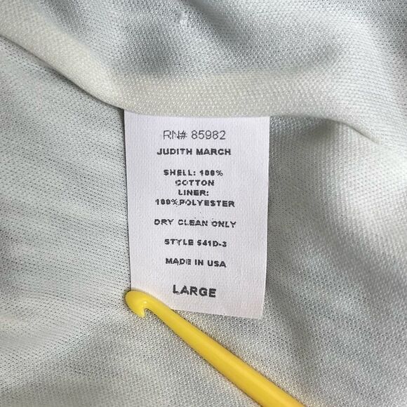 Judith March Stripe Ruffle Racerback Rosette Hem Black White Dress Women Large - Picture 9 of 15